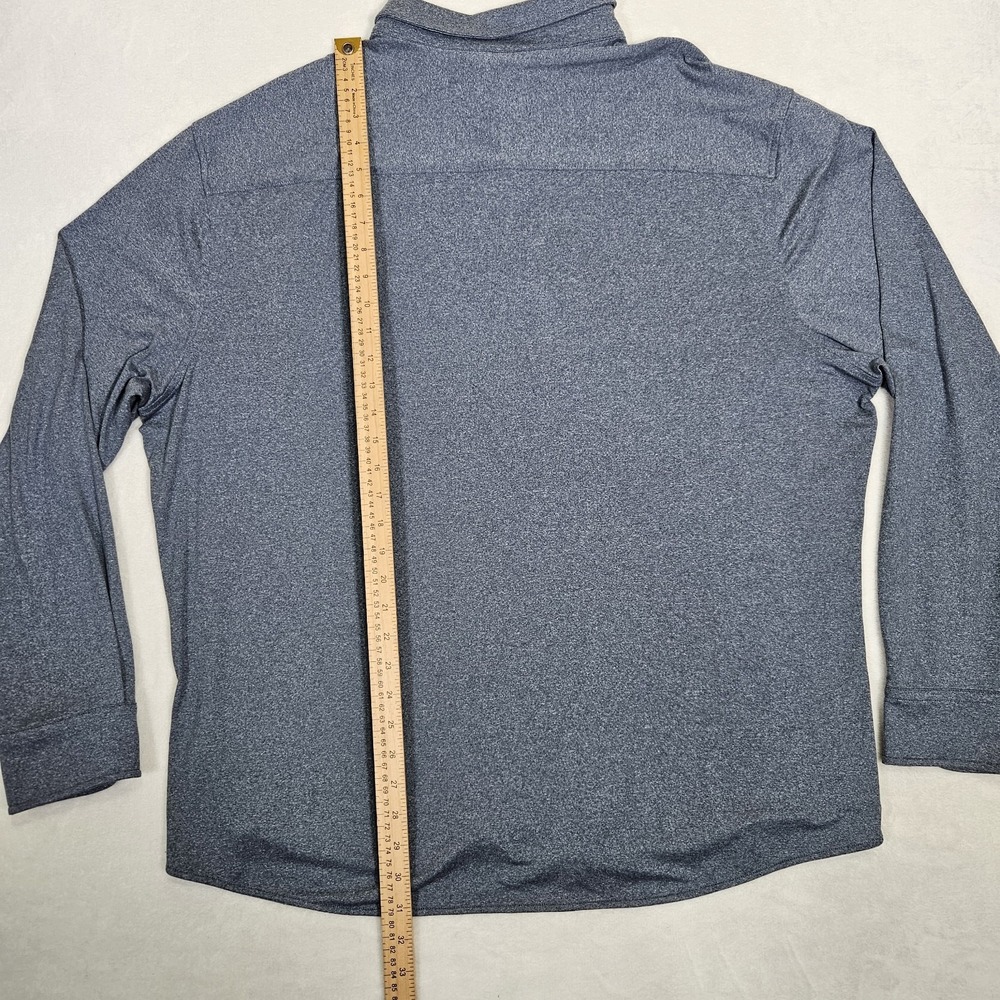UNTUCKit Shirt Men Sz XXXL‎ Slim Blue Button Up Long Sleeve Performance Perf Tee - Picture 7 of 8